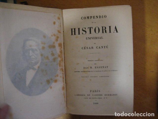 Libros de segunda mano: COMPENDIO DE LA HISTORIA UNIVERSAL CANT&Uacute;, C&eacute;sar. 1888 - Foto 6