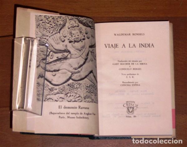 Libros de segunda mano: Viaje a la India (Crisol ; 89) / Waldemar Bonsels - Foto 2
