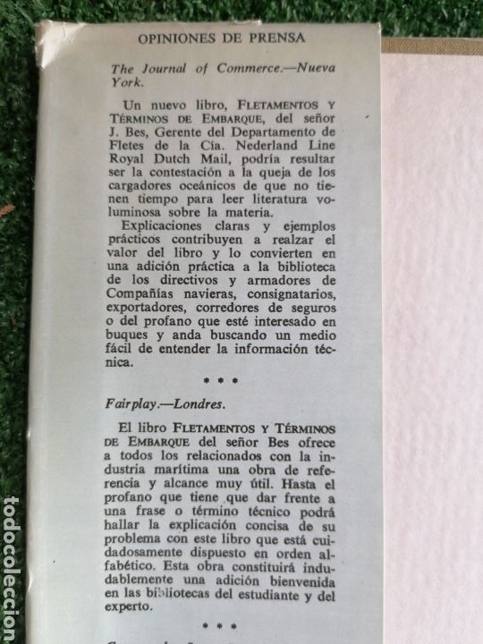 Libros de segunda mano: Fletamentos y t&eacute;rminos de embarque. J Bes - Foto 2