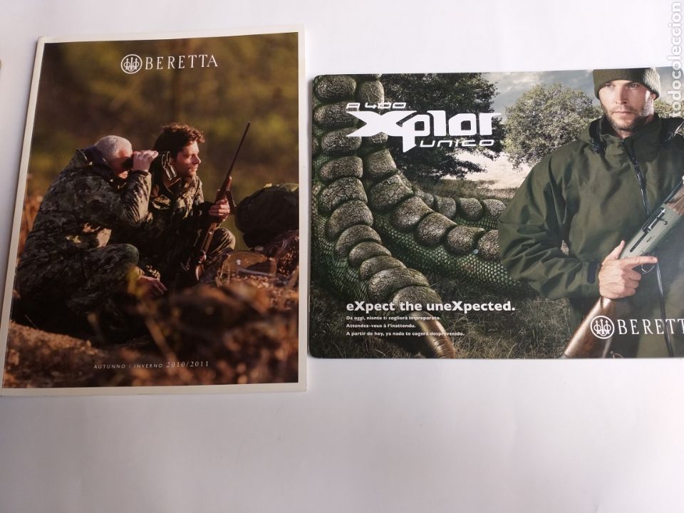 Libros de segunda mano: 2 cat&aacute;logos Beretta Autunno inverno 2010 2011 y A 400 Xplor unico . . Caza