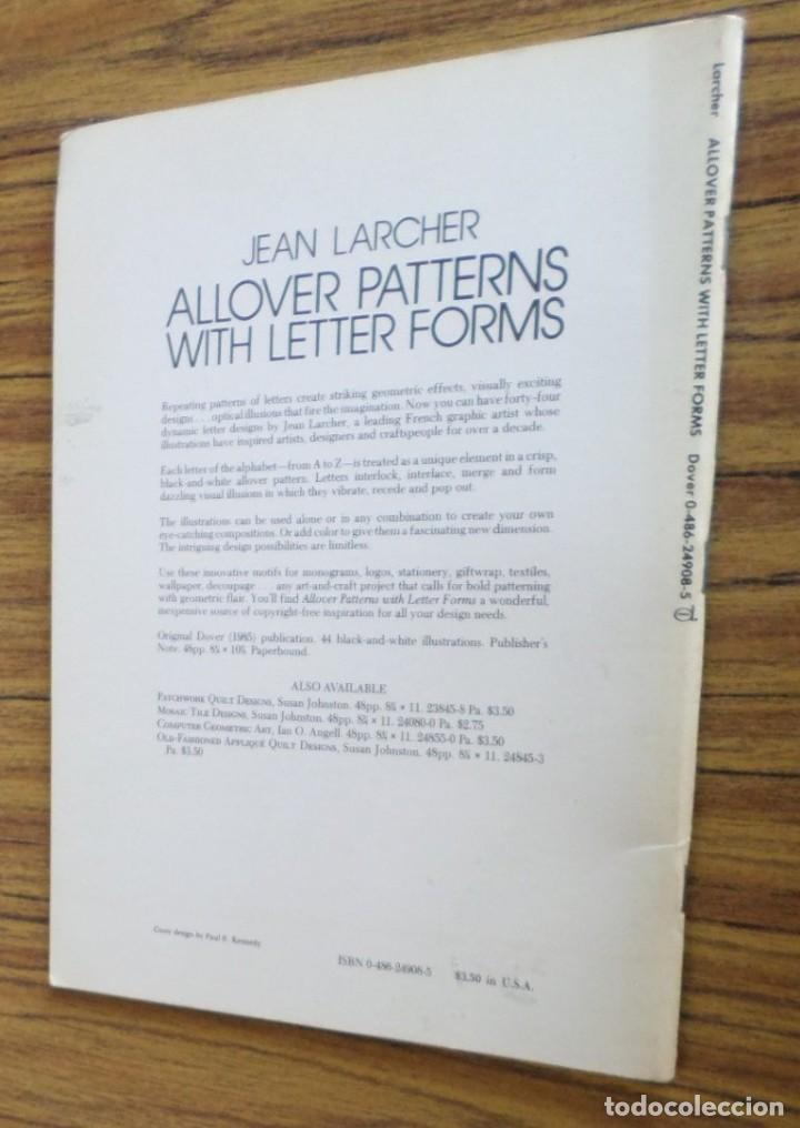 Libros de segunda mano: Allover patterns with letter forms - Jean Larcher 1985 - Son todo ilustraciones - Foto 2