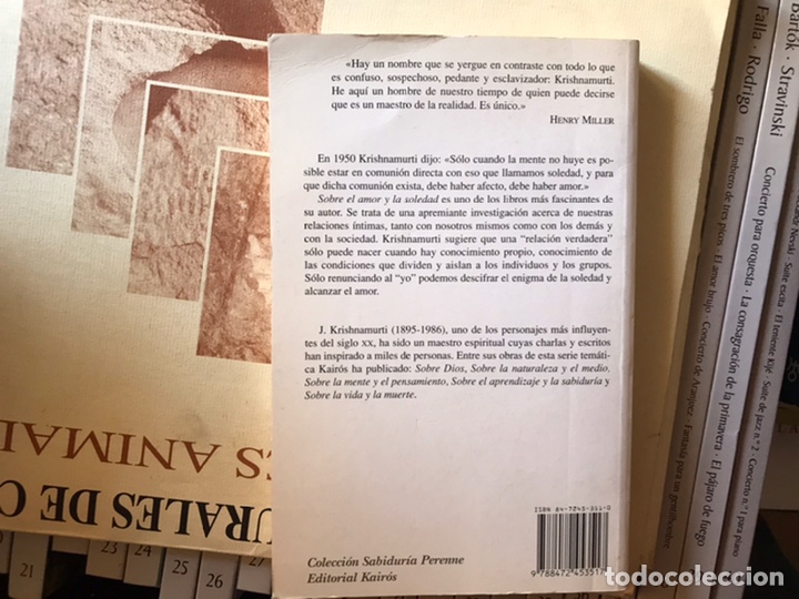 Libros de segunda mano: Sobre el amor y la soledad. Krishnamurti - Foto 2