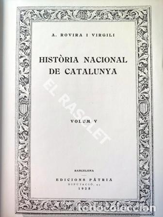 Libros de segunda mano: HIST&Ograve;RIA DE CATALUNYA (VOL.V) (CATAL&Aacute;N). - Foto 3