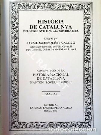 Libros de segunda mano: HIST&Ograve;RIA DE CATALUNYA (VOL.XI) (CATAL&Aacute;N). - Foto 2