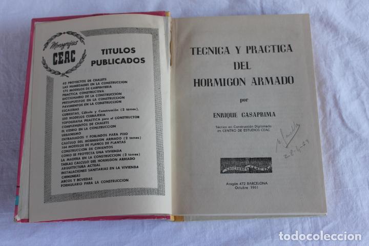 Libros de segunda mano: TECNICA Y PRACTICA DEL HORMIGON ARMADO - Foto 2