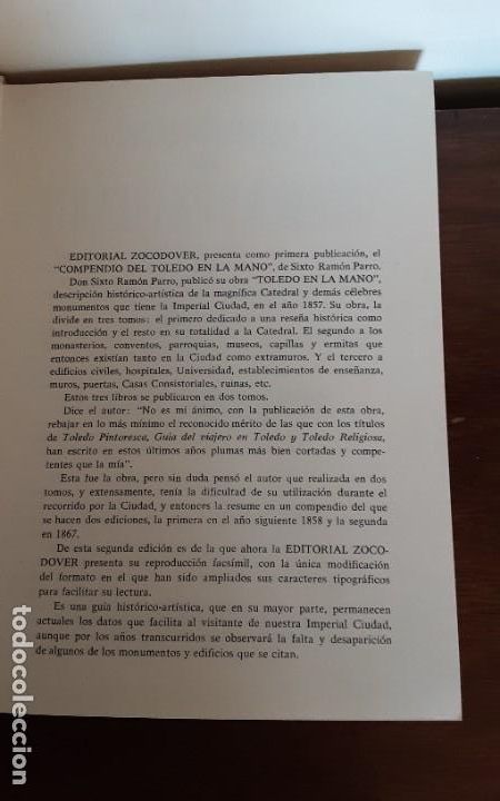 Libros de segunda mano: Compendio de Toledo en la mano Sixto Ram&oacute;n Parro 2a.edici&oacute;n Toledo1867 Facs&iacute;mil - Foto 5