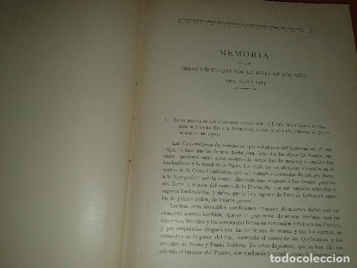 Libros de segunda mano: Memoria obras del puerto de santander, santander 1907 - Foto 3