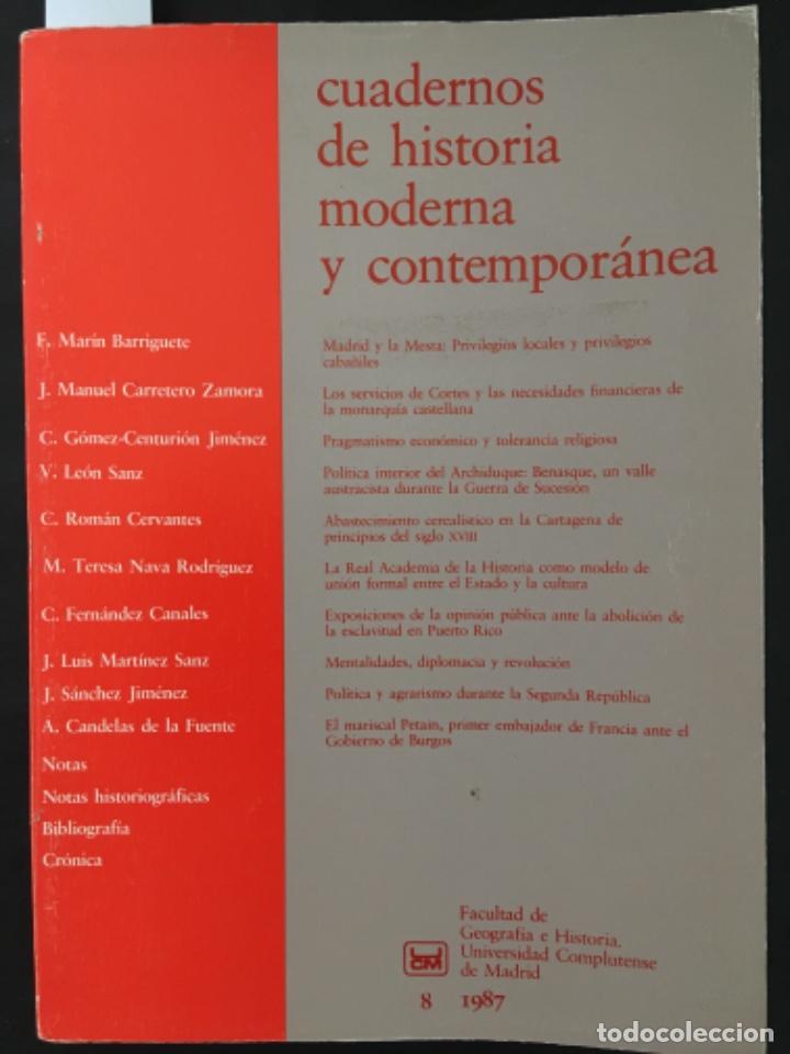 Libros de segunda mano: CUADERNOS DE HISTORIA MODERNA Y CONTEMPORANEA, MARIN, CARRETERO, LEON, ROMAN, GOMEZ, NAVA