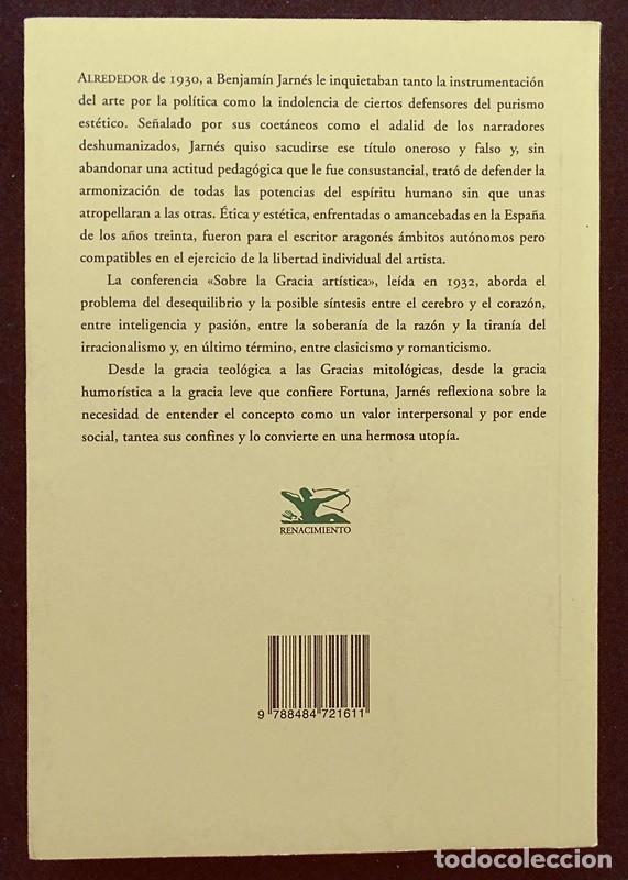 Libros de segunda mano: Sobre la gracia art&iacute;stica - Benjam&iacute;n Jarn&eacute;s - Renacimiento (2004) - Foto 2