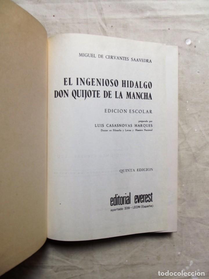 Libros de segunda mano: EL QUIJOTE EDICION ESCOLAR EDITORIAL EVEREST - Foto 3