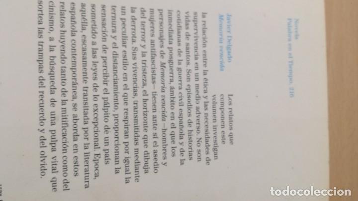 Libros de segunda mano: MEMORIA VENCIDA - JAVIER DELGADO - EDITORIAL LUMEN / W305 - Foto 3