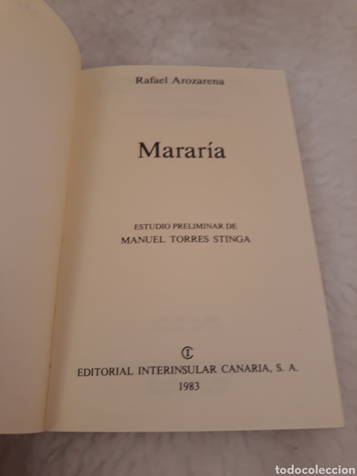 Libros de segunda mano: Rafael Arozarena. Marar&iacute;a. Interinsular canaria. - Foto 3