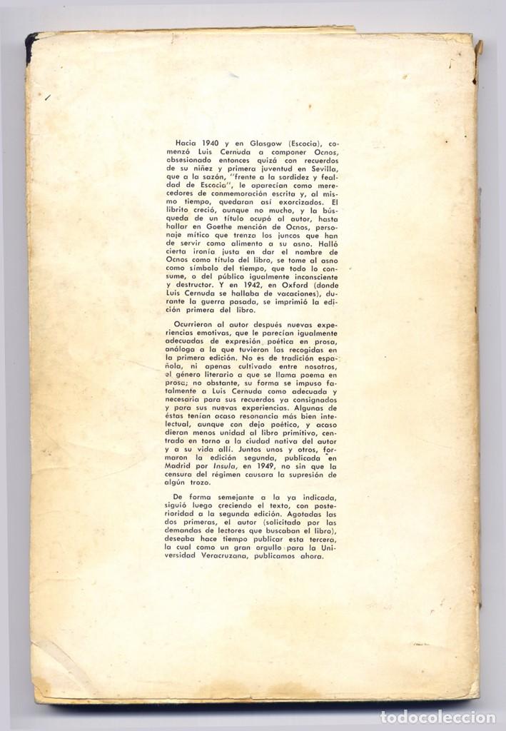 Libros de segunda mano: CERNUDA, Luis. Ocnos. Tercera edici&oacute;n aumentada. 1963. - Foto 2