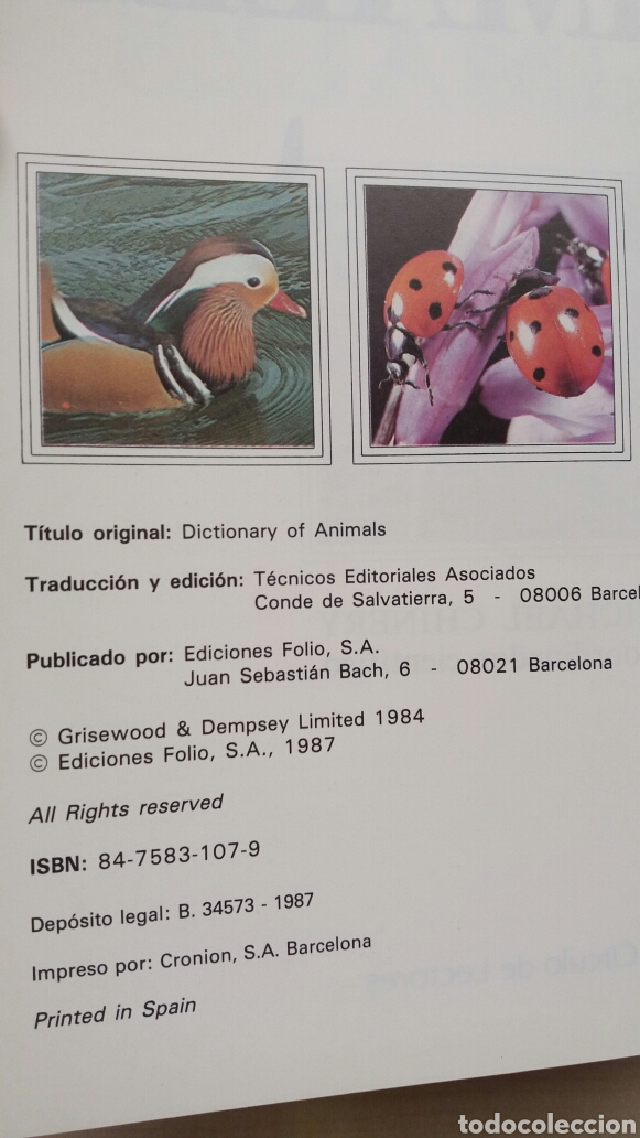Libros de segunda mano: Diccionario de los animales. Michael Chinery. C&iacute;rculo de lectores, 1987. - Foto 8