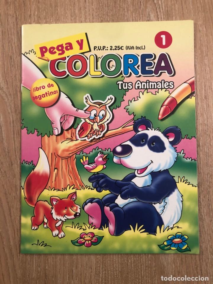 Libros de segunda mano: TUS ANIMALES. PEGA Y COLOREA - Foto 1