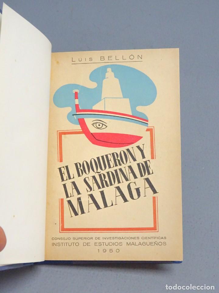 Libros de segunda mano: PESCA Y UTILIZACI&Oacute;N DEL BOQUER&Oacute;N Y LA SARDINA EN LAS COSTAS DE M&Aacute;LAGA-LUIS BELL&Oacute;N-ILUSTRACIONES-1950