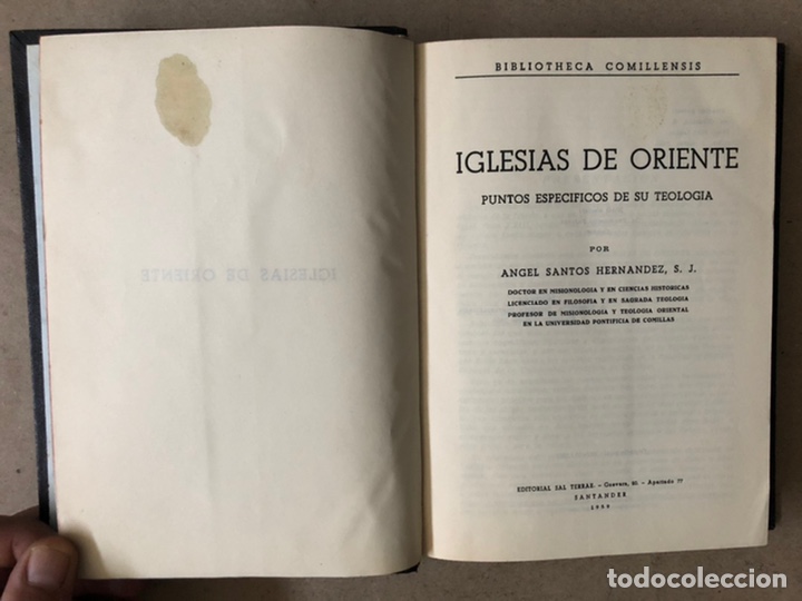Libros de segunda mano: IGLESIAS DE ORIENTE (PUNTOS ESPECÍFICOS de SU TEOLOGÍA. ÁNGEL SANTOS HERNÁNDEZ. SAL TERRAE 1959 - Foto 3 - 212187347