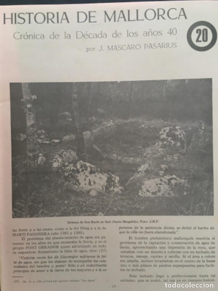 Libros de segunda mano: HISTORIA DE MALLORCA, CRONICA DECADA A&Ntilde;OS 40, MASCARO PASARIUS, N&Uacute;MERO 20