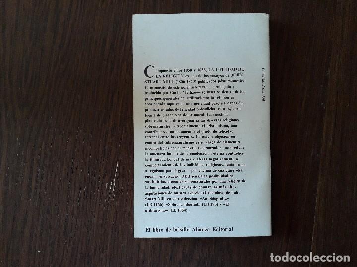 Libros de segunda mano: libro usado, La utilidad de la religi&oacute;n, Johan Stuart Mill. Alianza editorial. - Foto 2
