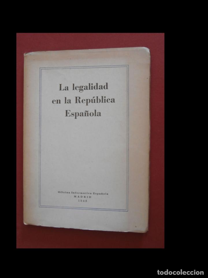 Gebrauchte B&uuml;cher: Le legalidad en la Republica Espa&ntilde;ola