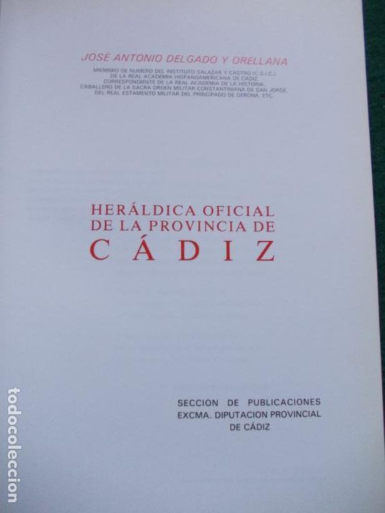 Libros de segunda mano: HERALDICA OFICIAL DE LA PROVINCIA DE CADIZ - Foto 3