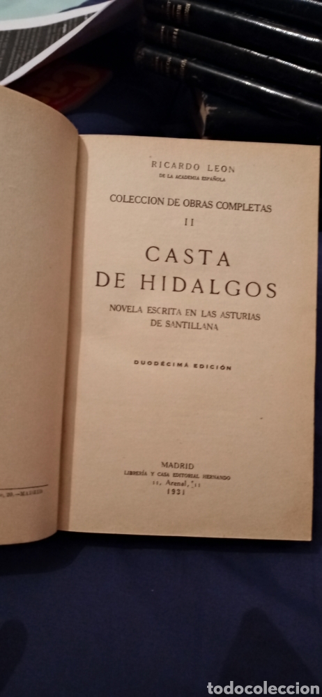 Libros de segunda mano: Casta de Hidalgos. Obras de Ricardo Leon. A&ntilde;o 1931 - Foto 3