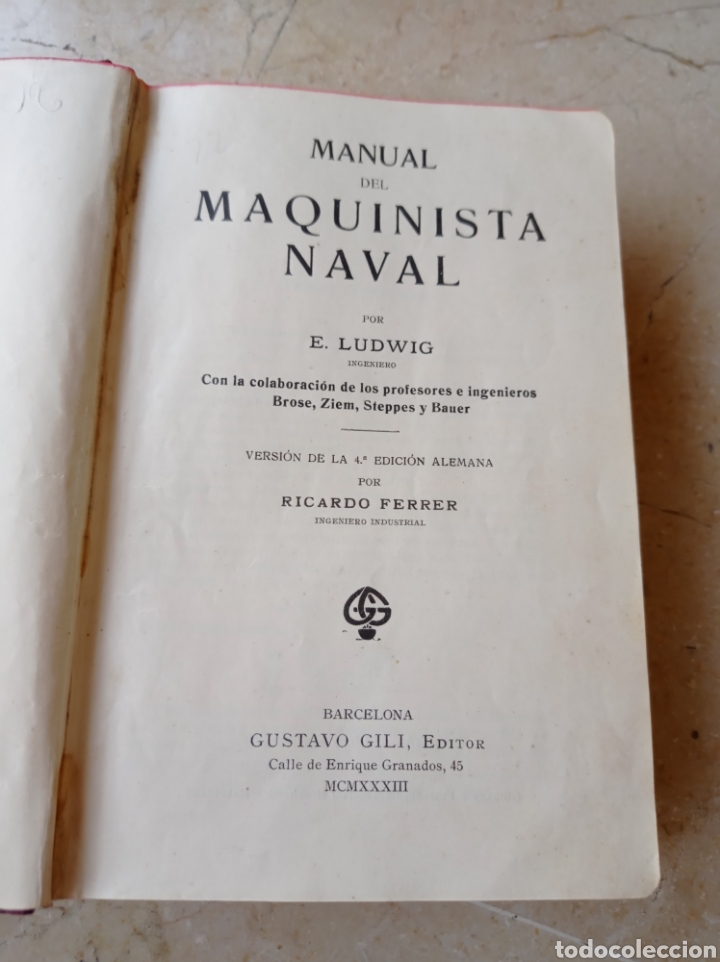 Libros de segunda mano: MANUAL DEL MAQUINISTA NAVAL E. LUDWIG - Foto 2