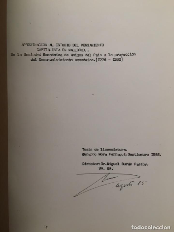 Libros de segunda mano: APROXIMACION AL ESTUDIO DEL PENSAMIENTO CAPITALISTA EN MALLORCA 1776 1882, G MORA FERRAGUT