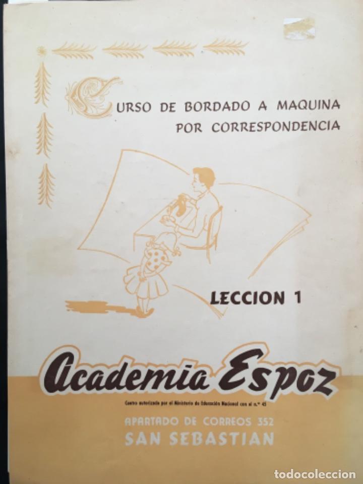 Libri di seconda mano: CURSO BORDADO A MAQUINA POR CORRESPONDENCIA, ACADEMIA ESPOZ, LECCION 1 A 13, 1958