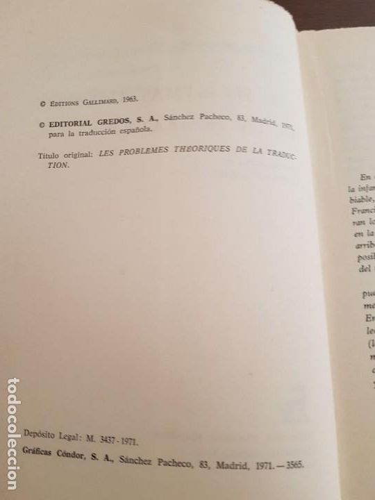Libros de segunda mano: LOS PROBLEMAS TEORICOS DE LA TRADUCCION - MOUNIN, GEORGES - Foto 4