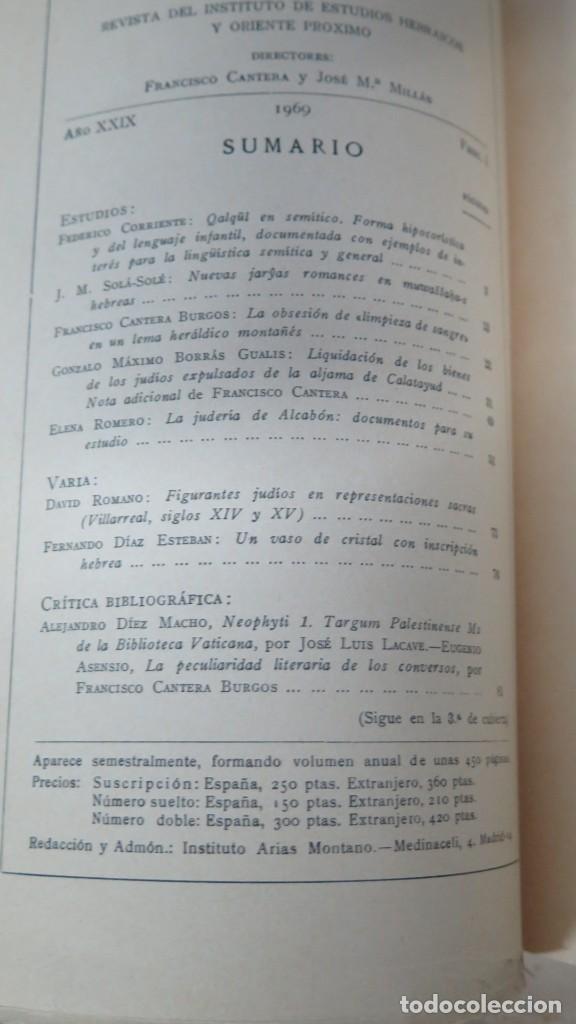 Libros de segunda mano: SEFARAD. A&Ntilde;O XXIX. FASC. 1 - Foto 2