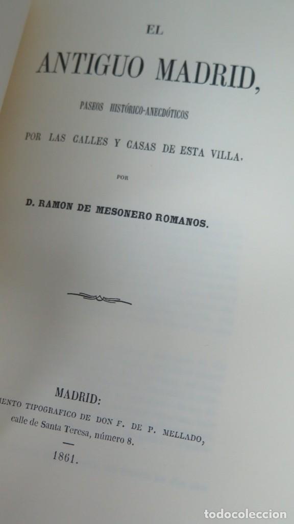 Libros de segunda mano: 1861.- EL ANTIGUO MADRID. MESONERO ROMANOS - Foto 2