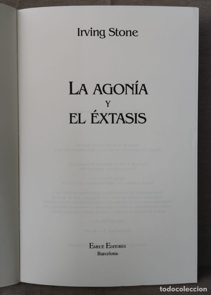 Libros de segunda mano: La Agon&iacute;a y el Extasis. Irving Stone - Foto 3