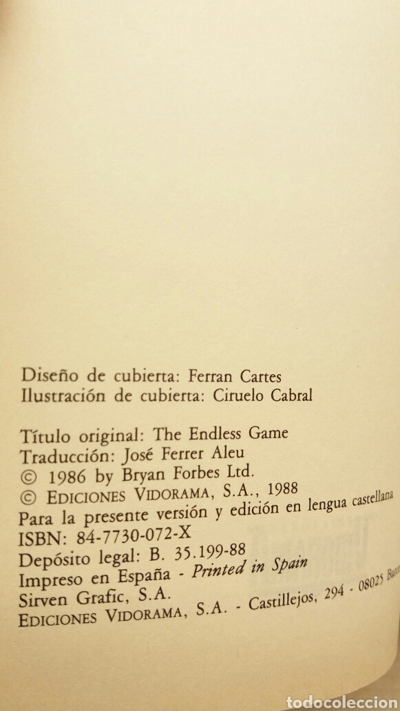 Libros de segunda mano: Juego interminable. Bryan Forbes. Vidorama, 1998. - Foto 4
