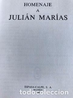 Libros de segunda mano: HOMENAJE A JULI&Aacute;N MAR&Iacute;AS - Foto 2