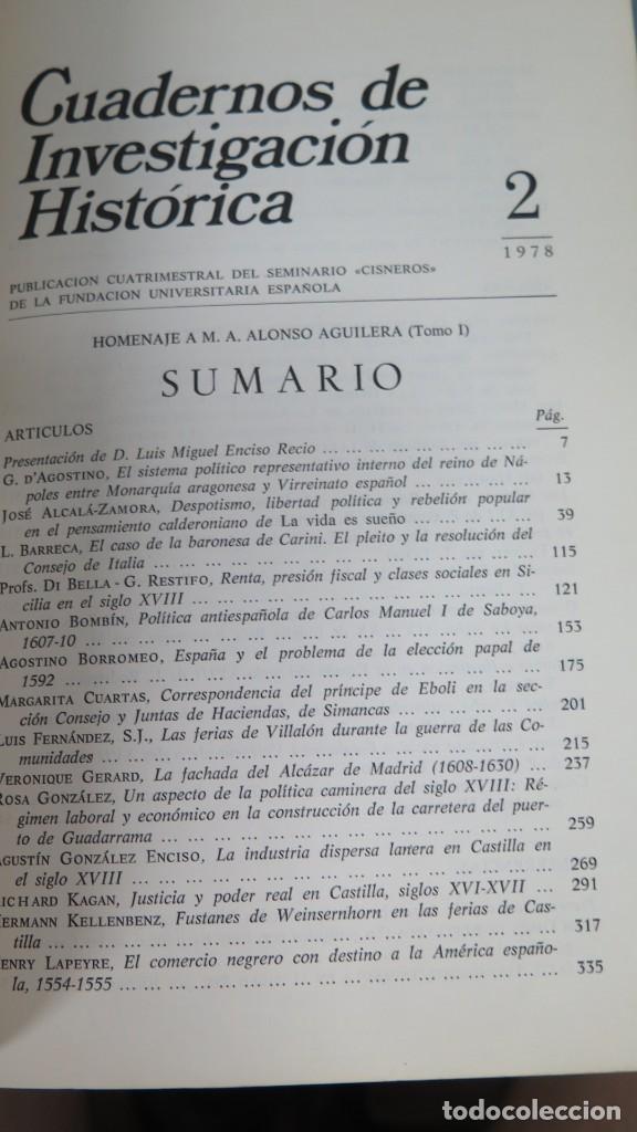 Libros de segunda mano: CUADERNOS DE INVESTIGACION HISTORICA. 2 - Foto 2