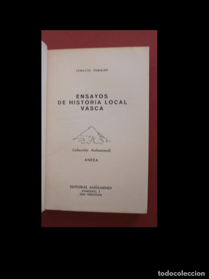 Libros de segunda mano: Ensayos de historia local vasca. Ignacio Zumalde - Foto 3