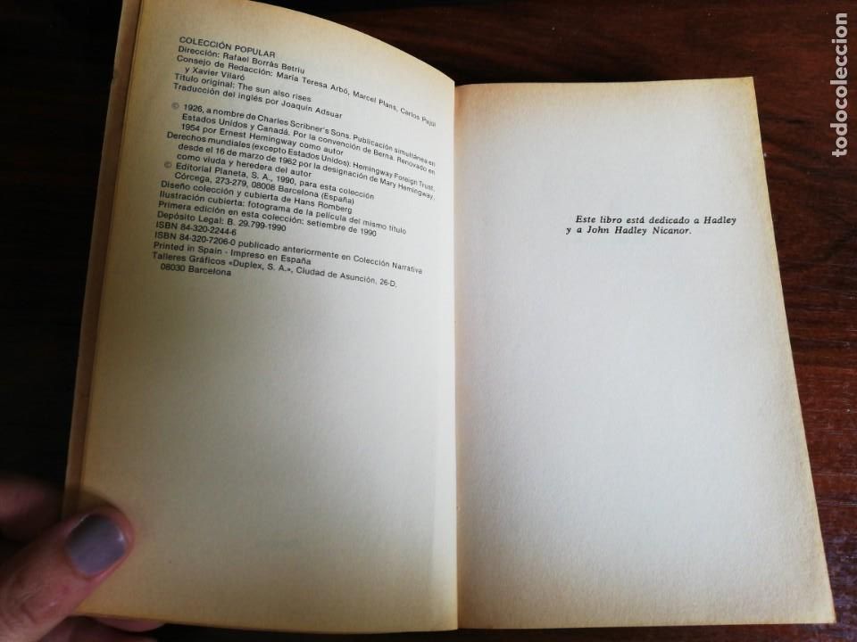 Libros de segunda mano: FIESTA . ERNEST HEMINGWAY. 1&ordf; EDICI&Oacute;N, 1990 - Foto 3