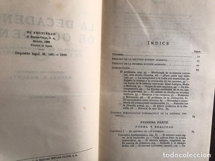 Libros de segunda mano: La decadencia de occidente. Tomo I. Oswald Spengler - Foto 4