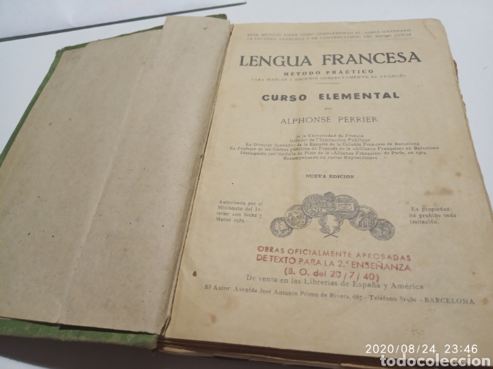 Libros de segunda mano: Libro lengua francesa 1940 - Foto 2