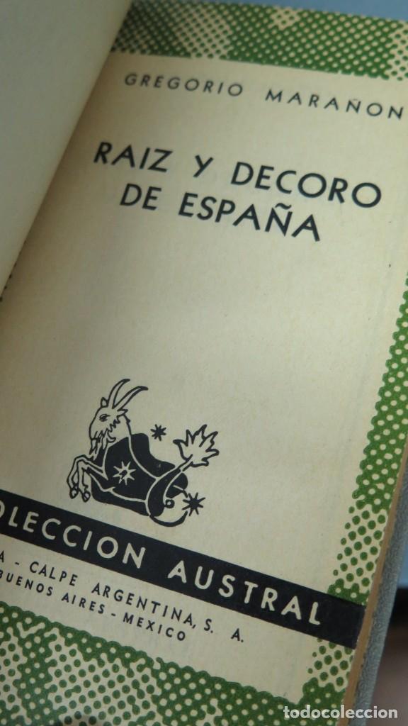 Libros de segunda mano: 1952.- RA&Iacute;Z Y DECORO DE ESPA&Ntilde;A. MARA&Ntilde;ON. AUSTRAL - Foto 2