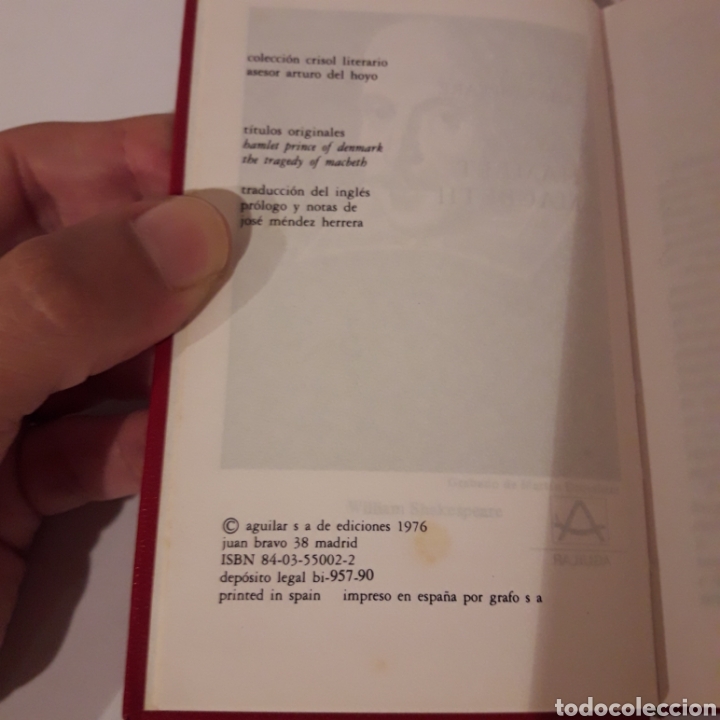 Libros de segunda mano: Hamlet Macbeth. W Shakespeare. 1976. Editorial Aguilar - Foto 5