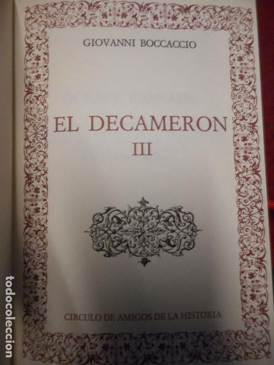Libros de segunda mano: EL DE CAMERON III. GIOVANNI BOCCACCIO. CIRCULO DE AMIGOS DE LA HISTORIA. - Foto 1