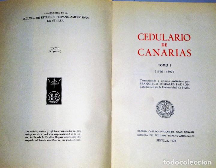 Libros de segunda mano: CEDULARIO DE CANARIAS. 3 TOMOS - Foto 3