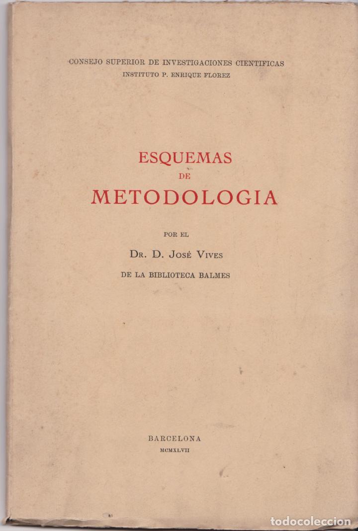 Libros de segunda mano: ESQUEMAS DE METODOLOGIA &ndash; POR EL DR. D.JOS&Eacute; VIVES DE LA BIBLIOTECA BALMES - 1947