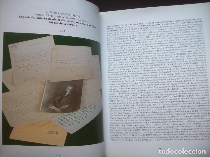 Libros de segunda mano: Centenario de Pablo Neruda. Catalogo subastas DURAN. Libros y manuscritos, Junio 2004 - Foto 2