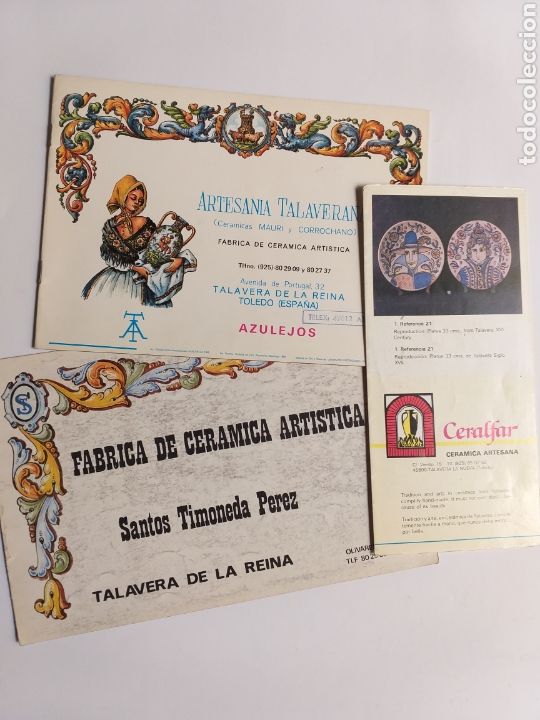 Libros de segunda mano: Cat&aacute;logo tr&iacute;ptico f&aacute;bricas de cer&aacute;mica . Artesan&iacute;a talaverana Santos Timoneda Ceralfar