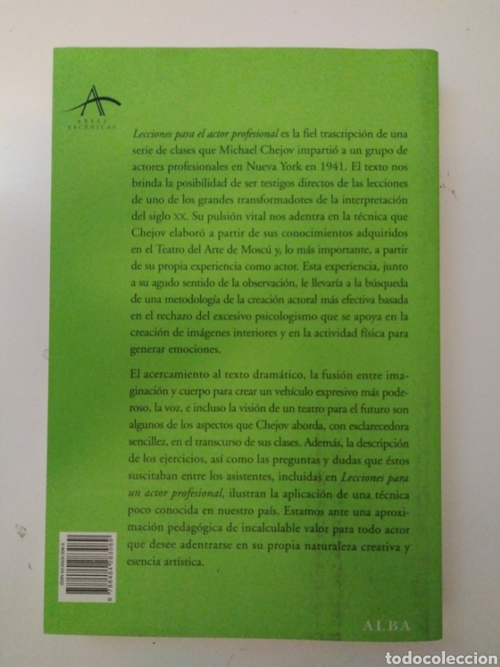 Libros de segunda mano: Lecciones para el actor profesional / Michael Ch&eacute;jov, traducci&oacute;n David Luque. - Foto 3