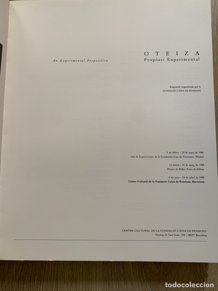 Libros de segunda mano: Oteiza. Prop&ograve;sit Experiemtal - Foto 2