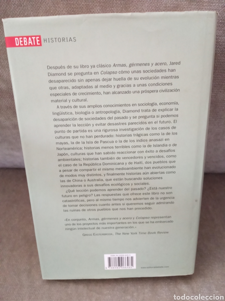 Libros de segunda mano: JARED DIAMOND - COLAPSO - Barcelona: Ed. Debate, 2005. - Foto 3